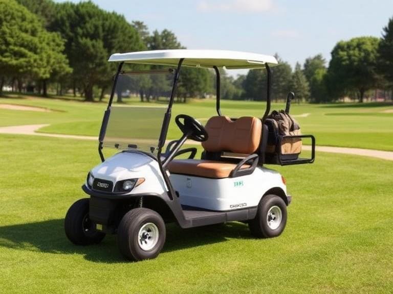 What is the typical range of an electric golf cart on a full charge